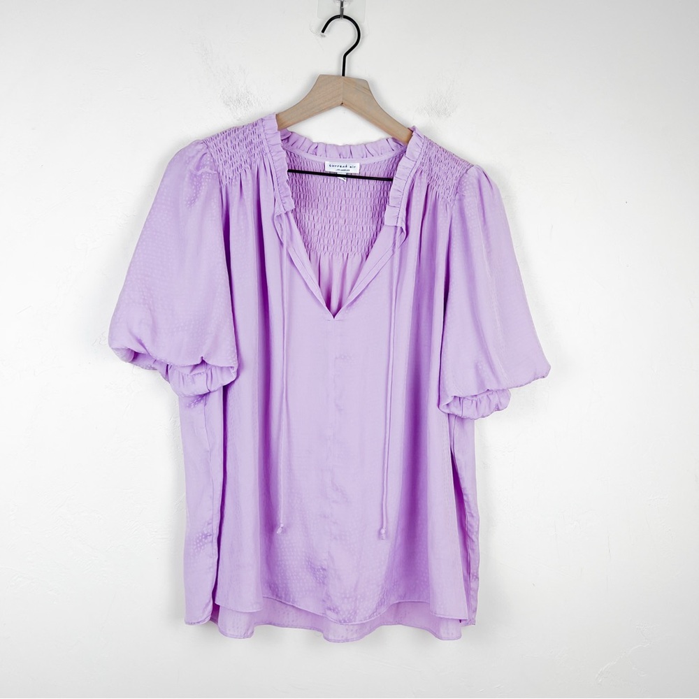 Current Air Thalia Split Neck Smocked Lavender Pi… - image 7